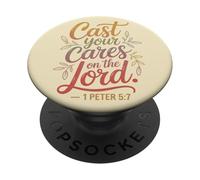 Pon Tus Preocupaciones en el Señor 1 Pedro 5:7 PopSockets PopGrip Adhesivo