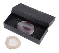 PONABEADIY 1 Caja 2 piezas Filas de Rodajas de Piedra Ágata Natural Tarjetas de Lugar para Mesa Ligera Rodajas Irregulares de Cristal Reiki Piedra Pulida Nuggets Rodajas de Cristal para Fabricación de