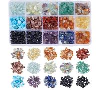 PONABEADIY 1 caja de 150 cuentas de 15 estilos, Color Negro, Verde Y Azul, Sintéticas, para Chakras, Energía, Cristal, Reiki, Piedras Preciosas, Perforadas, Espaciadoras Sueltas para Hacer Joyas, Puls