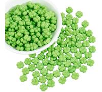 PONABEADIY 1 Caja de 200 Cuentas Acrílicas Verdes de Trébol con Agujeros, Forma de Trébol de Cuatro Hojas, Opacas, Facetadas, Ideales para el Día de San Patricio. Cuentas Espaciadoras Sueltas para la