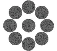 PONABEADIY 1 caja de 24 cuentas de Lava Natural Negra, Piedras de Poder Volcánicas Porosas para Chakras, Difusor de Aceite, Piedras Preciosas Planas Y Redondas Sin Cera, Espaciadoras para Hacer Joyas,