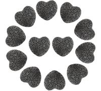 PONABEADIY 1 caja de 24 cuentas de Roca de Lava En Forma de Corazón Gris, Piedra Volcánica Natural, Difusor de Aceites Esenciales, Piedras Preciosas de Chakras, Cuentas para el Día de San Valentín, pa