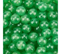 PONABEADIY 1 caja de 8 cuentas Redondas de Jade Verde Lima de 120mm con Agujeros, Piedras Preciosas de Cristal Pulidas, Cuentas Espaciadoras Sueltas Lisas para Hacer Joyas, Pendientes, Pulseras, Colla