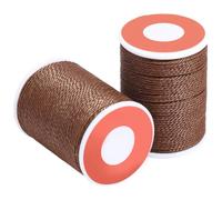 PONABEADIY 2 Rollo de 24 Yardas de Hilo Encerado Redondo de 1mm, Color Marrón Café, para Abalorios, Poliéster Encerado, Taiwán, Resistente, para Hacer Joyas, Pulseras, Collares, Cadenas de Cintura Y
