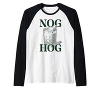 Ponche de Huevo de Nog Hot Divertido Camiseta Manga Raglan