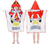 Poncho de baño para niños con capucha, toalla de microfibra para coche, albornoz absorbente, toalla de baño para niñas, piscina, toalla de playa para niñas y niños pequeños (altura del niño: 85 - 110