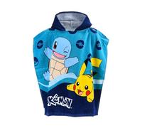 Poncho de baño Pokemon para niños, 55 x 110 cm, con capucha, poncho, toalla de playa, toalla de playa para niños Pikachu Schiggy