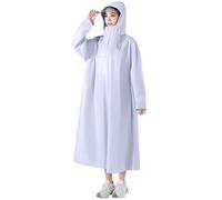 Poncho de lluvia de ajuste largo, protección fuerte, poncho del conductor, a prueba de tormentas, rayas reflectantes, chubasquero para adultos, impermeable, ropa de tráfico, 04#_White, L
