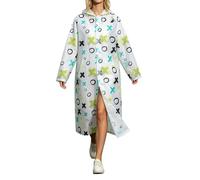 Poncho de lluvia para mujer, impermeable y plegable, con capucha, transparente, reutilizable, de eva, con bolsillo, ligero, protección de viaje para festival, senderismo