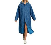 Poncho de lluvia para mujer, impermeable y plegable, con capucha, transparente, reutilizable, de eva, con bolsillo, ligero, protección de viaje para festival, senderismo