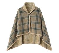 Poncho de mujer con gran suéter frontal, cubrepañales, tejido, elegante, bufandas, manto para otoño e invierno, beige, 80*130cm