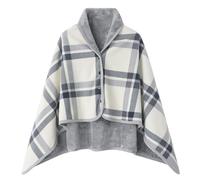 Poncho de mujer con gran suéter frontal, top envolvente, tejido, elegante, bufandas, manto para otoño e invierno, Blanco, 100*140cm