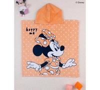 Poncho de playa naranja con capucha y estampado de Minnie