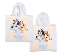 Poncho de playa para niños con capucha de Bluey y Bingo - Toalla de playa y piscina de microfibra, 50X115Cm, de secado rápido, diseño de rayas pastel