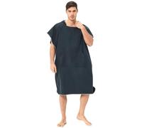 Poncho de Surf, 110 x 90 cm, Toalla de Poncho Adultos Microfibra con Capucha Bolsillo, Poncho Playa para Cambiar Mujer Hombre, Albornoz Natacion para Deporte Acuático Baño, Secado Rápido (Negro)