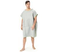 Poncho de Surf, 110 x 90 cm, Toalla de Poncho Adultos Microfibra con Capucha Bolsillo, Poncho Playa para Cambiar Mujer Hombre, Albornoz Natacion para Deporte Acuático Baño, Secado Rápido (Gris)