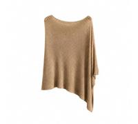 Poncho de verano de forro polar para mujer, de malla de punto abierto, chal, marrón, Altoa única