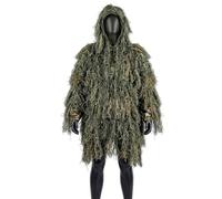 Poncho Ghillie Pesado Capa Camuflaje Capucha Manta Ocultación Puesto | Hilos Mezcla Lino 1500g;Cubrecabeza Cordón Ajustable;Base Malla Aérea;Para Observación Fauna,Airsoft,Ocio,Camp