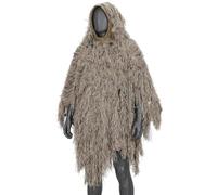 Poncho Ghillie Pesado Capa Camuflaje Capucha Manta Ocultación Puesto | Hilos Mezcla Lino 1500g;Cubrecabeza Cordón Ajustable;Base Malla Aérea;Para Observación Fauna,Airsoft,Ocio,Camp