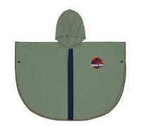 Poncho Impermeable de Jurassic Park para Niños - Tala 5/6 Años - Color Verde con Capucha y con Ribetes en Negro - Elaborado en PVC con Cierre de Botones - Producto Original Diseñado en España