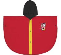 Poncho Impermeable de Mickey Mouse para Niños - Tala 5/6 Años - Color Rojo con Capucha en Negro - Elaborado en PVC con Cierre de Botones - Producto Original Diseñado en España