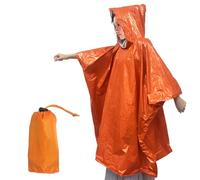 Poncho impermeable emergencia Chaqueta impermeable que mantiene calor para hombre y mujer, capa impermeable Poncho impermeable reutilizable con capucha para acampada, senderismo, viajes, talla única
