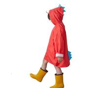 Poncho Impermeable Grueso con Botones de Color Liso para niños y niñas, Primavera, Verano y otoño (Red, 12-14 Years)