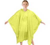 Poncho Impermeable Niños, Espesar Reutilizable EVA Chubasquero con Capucha y Botones para Niño Niña, Infantiles Traje de Liuvia con Capucha y Botón para Escuela Senderismo Ciclismo Viajes(Amarillo)