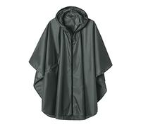 Poncho Impermeable Reutilizable Adulto Unisex Chubasquero Capa de Lluvia-Gris Oscuro