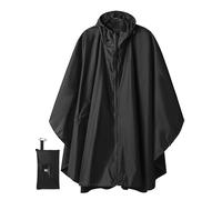 Poncho Impermeable Reutilizable Adulto Unisex Chubasquero Capa de Lluvia Nieve Negro