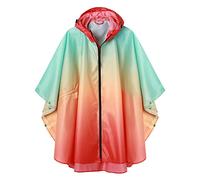 Poncho Impermeable Reutilizable Adulto Unisex Chubasquero Capa de Lluvia-Verde+Amarillo+Rojo