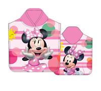 Poncho Infantil de Playa para Niña,Toalla Infantil Toalla de Baño con Capucha Diseños de Minnie Mouse Licencia Oficial,100% poliéster 50 x 100 cm para Niñas de 2 a 8 años