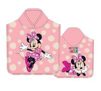 Poncho Infantil de Playa para Niña,Toalla Infantil Toalla de Baño con Capucha Diseños de Minnie Mouse，100% poliéster, Licencia Oficial 50 x 100 cm para Niñas de 2 a 8 años