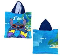 Poncho Mare, albornoz de microalgodón, playa, piscina, 50 x 100 cm, Stitch Blue, talla unica