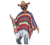 Poncho Mexicano Adulto Colorido Occidental Capa Disfraz Hombre Mujer