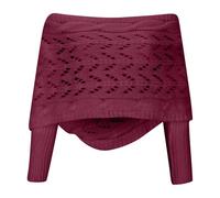 Poncho para mujer de invierno, bufanda de punto elegante con mangas, hombros descubiertos, poncho de punto para mujer, corto, cálido, color sólido, capa de invierno, chal de hombro, cárdigan de hilo