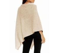 Poncho para mujer y mujer, cachemira, bufanda, pañuelo largo, suéter de punto largo, elegante cuello redondo, suéter sin mangas, moderno y holgado, poncho superior, asimétrico, O Khaki, S