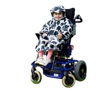 Poncho para silla de ruedas para niños | Poncho de lluvia impermeable de 4 a 11 años | Ajuste universal | Capucha de pico | Poppers fácilmente debajo de la barbilla y los brazos | Viene con su propio