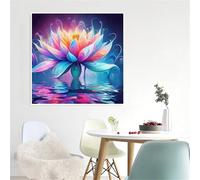 Pond Colorful Lotus Jigsaw Puzzle 150 Pieces 65x65cm/26x26inch, Difficult Jigsaw Puzzles for Adults 150, Beautiful Art Work, Great Festive Puzzle Gift for Men/Women