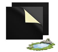 Pond Liner Patch Kit - Adhesivo de caucho butílico, costuras impermeables al aire libre, parche EPDM, 2 unidades de cinta de reparación de peel y de 8 x 8 pulgadas para mantenimiento de piscinas