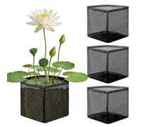 Pond Plant Baskets - 4PCS Aquatic Plant Mesh Pots, Breathable Reusable Aquatic Planter Basket | Heavy Duty Water Lily Square Planting Pots for Pond Garden Balcony Terrace Indoor Outdoor Home Decor