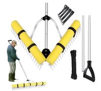 Pond Rake, Algae Removal Tool, Floating Weeding Rake, Extra Long Handle Cleaner, for Seaweed Clearing in Lakes Beaches Gardens Baseball Fields Outdoor Maintenance Use