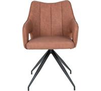 Pondecor Set 2 butacas DIOR polipiel marrón, patas negro mate.