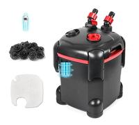 PONDFORSE Filtro de recipiente de 172 GPH, filtro externo para acuario con esterilizador UV de 5 W, máquina de limpieza de agua ultra silenciosa con medios gratuitos para peceras y acuarios de hasta