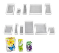 PONDON 11 moldes de silicona para joyas de resina de bricolaje, formas de cubo transparente para varios tamaños, ideal para aretes y artículos decorativos