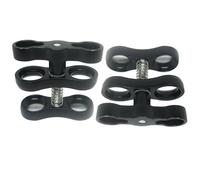 PONDON 2 clips de mariposa de aleación de aluminio, abrazadera de cabeza de bola de buceo para fotografía subacuática, brazo ligero, ajustable a 360 grados, color negro