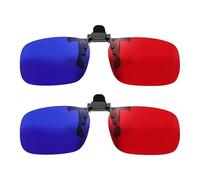 PONDON 2 gafas 3D rojo y azul para películas de televisión, anaglifo con clip, marco negro, 6,1 x 13,2 x 4,6 cm