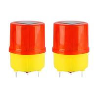 PONDON 2 lámparas LED intermitentes de seguridad de tráfico de encendido/apagado automático, luces de advertencia solares rojas, luces de construcción de carreteras, tiempo de funcionamiento de 40