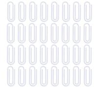 PONDON 60 clips ovalados acrílicos blancos para sublimación, 3 mm de grosor, 7,6 x 3 cm, con revestimiento de transferencia de calor, clips de papel de bricolaje o marcadores