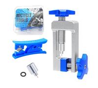 PONDON Herramientas de instalación de línea de freno de bicicleta, herramienta de purga de freno hidráulica de aluminio CNC, con cortador de manguera, accesorios de bicicleta de montaña, para manguera